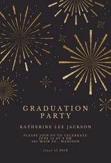 Golden fireworks - Graduation Party Invitation